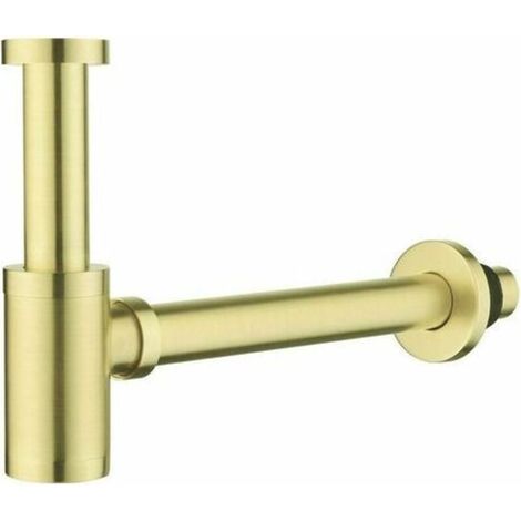 Universeller Siphon Aus Gebürstetem Messing Für Waschbecken Und Spülen Im Badezimmer, Mit Ablaufstopfen, Durchmesser 1 1/4 X 32 Mm.