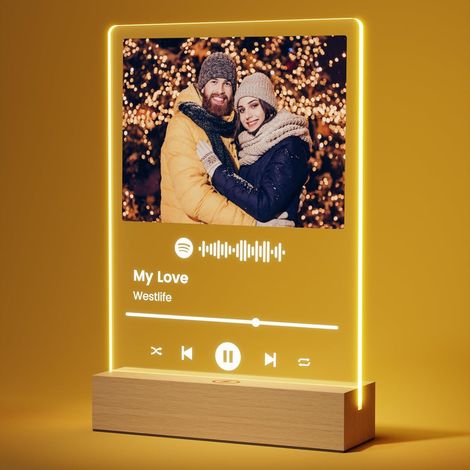 Geschenk Zum Valentinstag Für Frau Und Mann, Personalisierte Spotify-plakette Als Geschenk Zum Valentinstag Für Paare, Personalisierte Lampe Mit Foto Als Geschenk, Geschenkidee Zum Geburtstag Für Freu