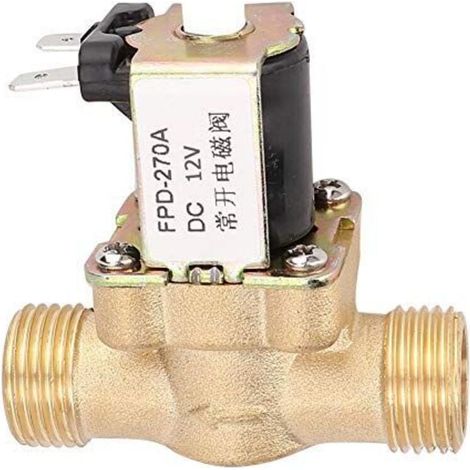 Messing-einlasswasserventil, Normal Offen, G1/2 Zoll, Für Magnetventil, Geeignetes Medium: Wasser, Betriebstemperatur 0 Bis 85 °c (dc 12 V)