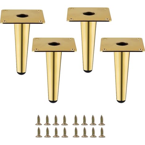 Möbelfüße Aus Goldfarbenem Metall, Robust Und Gerade, Moderne Ersatzfüße Für Schrank, Sofa, Stuhl, 4er-set (gold, 10,2 Cm)