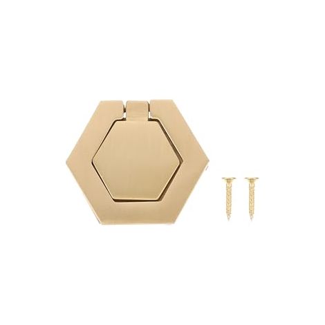 1 Satz Dekorative, Sechseckige Kupfer-griffe Für Möbel Und Schränke, Elegant, Goldfarben