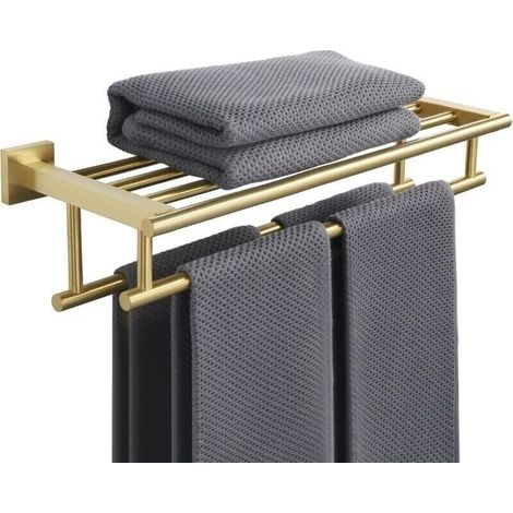 40 Cm Handtuchhalter Mit Zwei Wandhalterungen, Aus Gebürstetem Edelstahl Sus 304 In Goldfinish