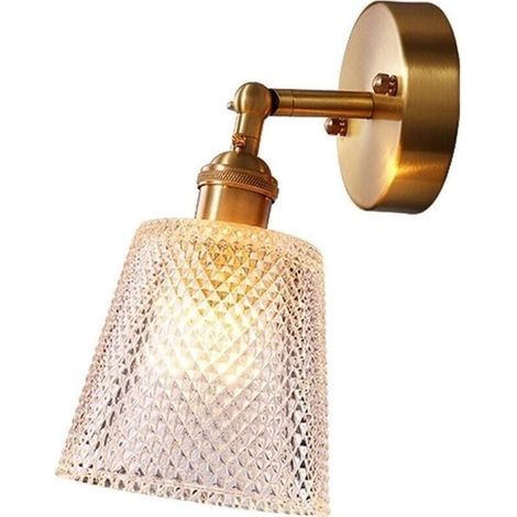 Wandleuchte Aus Messing – Moderne Wandlampe Aus Mundgeblasenem Glas – 12,5 Cm X 23 Cm – E27-kompatibel – Für Wohnzimmer, Schlafzimmer, Badezimmer