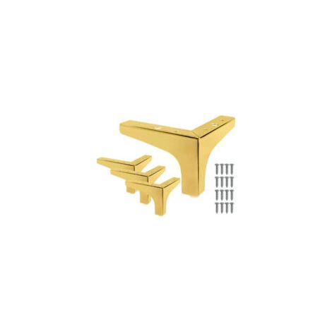 Set Aus 4 Goldenen Metallfüßen - 10 Cm Hohe Dreiecksfüße Für Betten, Möbel Zum Selbermachen, Tische Und Schränke