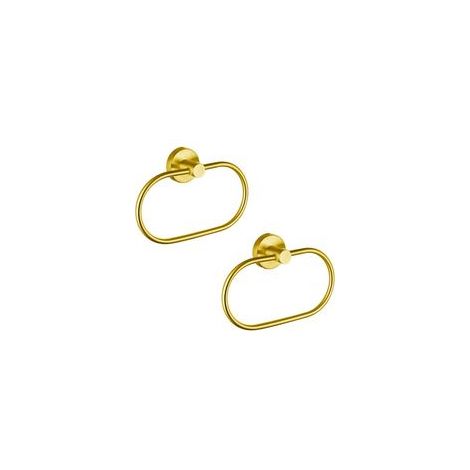 Set Aus 2 Goldenen Handtuchringen – Moderne Wandmontierte Handtuchhalter Aus Edelstahl – Badezimmeraccessoires