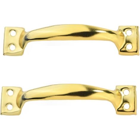 Set Aus 2 Retro Scheunentürgriffen Für Küchenschränke, Lochabstand: 58 Mm, Goldfarbenes Eisen