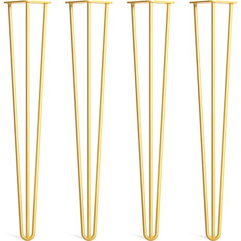 4er-set Haarnadelbeine, 20 Cm Aus Stahl – 3 Stäbe Für Bessere Stabilität – 16 Befestigungsschrauben Enthalten – Für Moderne Möbel