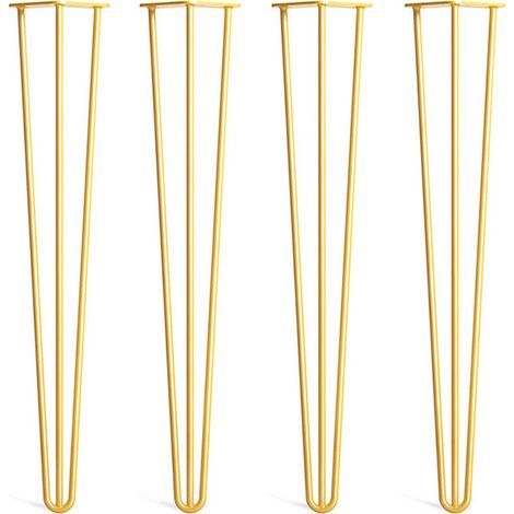 Satz Von 4 Haarnadelbeinen, 20 Cm Aus Stahl – 3 Stäbe Für Bessere Stabilität – 16 Befestigungsschrauben Enthalten – Für Moderne Möbel