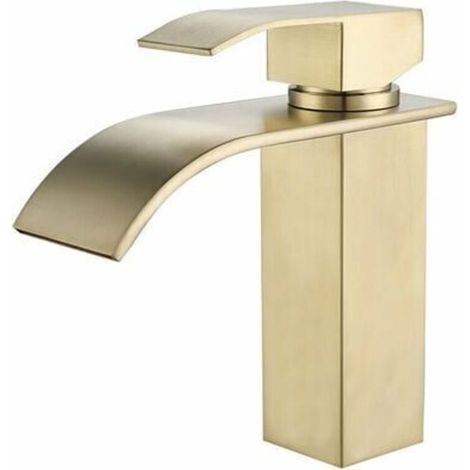 Moderne Goldene Kaskaden-waschbeckenarmatur, Einstellbarer Mischbatterie Für Warm- Und Kaltwasser Im Badezimmer