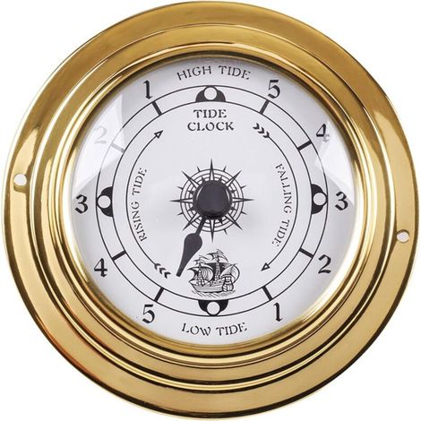Gezeiten-uhr, Wandbarometer, Thermo-hygrometer, 3,8 Zoll, Poliertes Messinggehäuse, Für Innen- Und Außenbereich