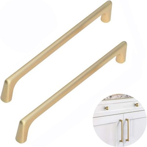 Gebürstete Messing-griffe Für Schubladen – 2er-pack – Lochabstand 160 Mm – Modernes Finish Für Küche Und Schrank – Inklusive Schrauben