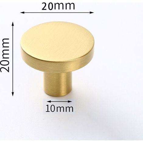 6er-set Goldene Möbelknöpfe, Messinggriffe, Einlochige Goldene Griffe Für Küche, Schränke, Schubladen, Kommoden (20x20mm Messing)