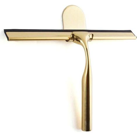Goldene Edelstahl-duschabzieher Für Badezimmer, Breiter Glas-abzieher [9,8''], Hochwertiges Silikon, Duschabzieher Mit Halterung Ohne Bohren, Für Dusche Und Badezimmer