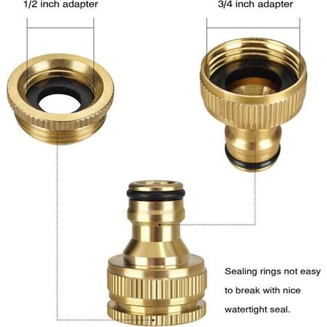 6 Stück Schlauchverbinder, Massiver Messing-gartenhahnanschluss, 2-in-1-hahnverbinder, Schnellkupplung Für Gartenschläuche, Hahnadapter