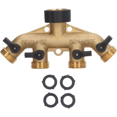 Messing-kugelhahn-verteiler, 4-wege-wasserteiler, Für Gartenbewässerung, Landwirtschaftliche Bewässerung, Autowäsche, Amerikanischer Stil