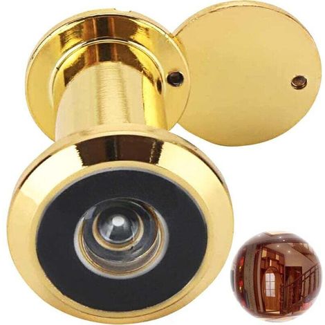 Messing-türguckloch – 220°-sichtfenster Mit Drehbarem Privatsphären-abdeckungsdeckel – Durchmesser 16 Mm – Verstärkte Sicherheit