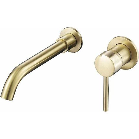 Eingebaute Goldene Gebürstete Waschtischarmatur