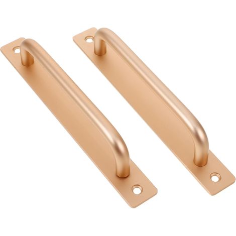 Schiebetürgriff, Zweiteilig, 180 Mm Lang, Mit Rückplatte, Aus Aluminiumlegierung, Geeignet Für Möbel, Goldfarben, Mit Schrauben