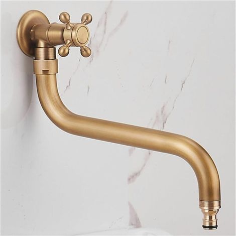 Frostschutz-wasserhahn Für Den Außenbereich, 1 Stück, Kaltwasserwaschbecken, Aus Kupfer, Villa Antique, Außenwasserhahn, Wandgewinde G1/2''