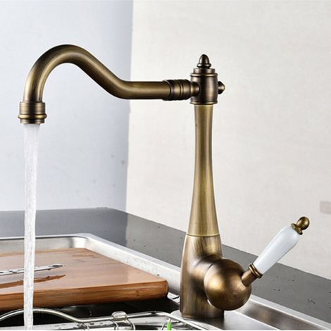 Küchenarmatur, Antik Messing, 360° Drehbare Antike Küchenarmatur, Hochdruck-spülenarmatur Im Landhausstil, Küchenmischer