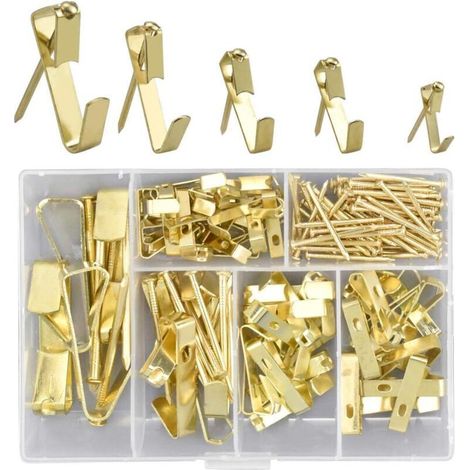 Accroche Tableau, 130 Robuste Fotohaken Mit Nägeln, Bildaufhängeset Aus Holz/trockenbaumaterial Für Leinwand, Bürofotos, Uhr, Spiegel