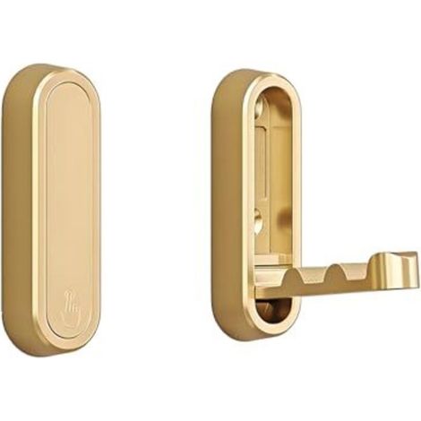 Set Aus 2 Klappbaren Wandhaken Für Badezimmer, Bademantel, Handtasche, Aufbewahrungslösung Für Badezimmer, Schrank, Eingangsbereich, Pool Und Küche (gebürstetes Gold)