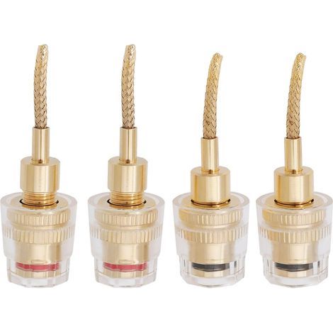 4-teiliger Vergoldeter Audio-adapterkabel, 2-mm-bananenstecker Auf 4-mm-bananenstecker Auf 2-mm-bananenstecker (16,5 X 44 Mm)