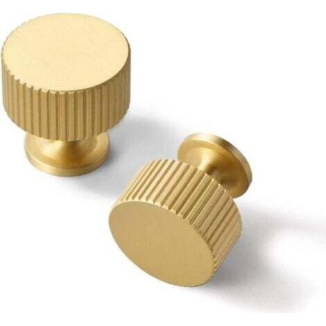 Set Aus Zwei Massiven Messing-griffen – Gebürstete Goldene Schubladengriffe Für Schminktische, Geeignet Für Badezimmer, Schlafzimmer, Schränke Usw.