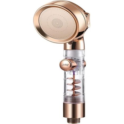 Duschkopf Mit 3 Druckmodi, Goldener Wasserstrahl, Mit Stopp-taste, Ökologischer Filter, Badezimmer