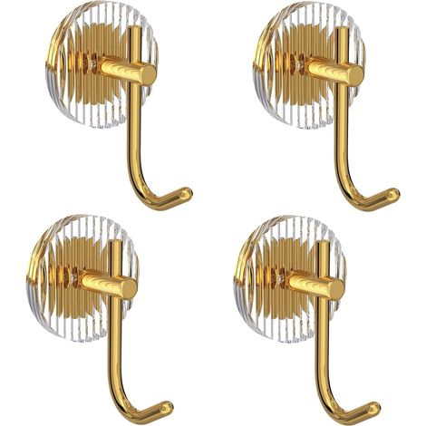 4er-set Selbstklebende Acryl-wandhaken, Extrem Stark Und Feuchtigkeitsbeständig (goldfarben, 8,5 Cm)