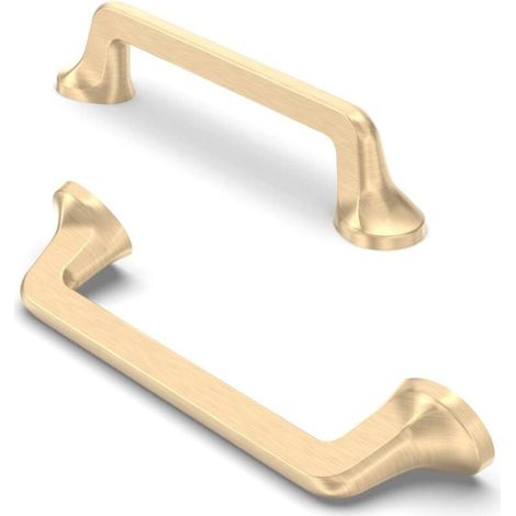 Set Aus 2 Möbelgriffen, Schrankgriffe, Grifflochabstand Für Schubladen, Goldfarben, Lochabstand 96 Mm, Zinklegierung