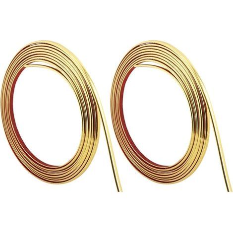 Or, (2 Stück, 5 M X 1 Cm) 10 M Flexible Dekorative Zierleisten, Selbstklebende Wandprofile Zum Abziehen Und Aufkleben, Goldfarben Für Wände, Schränke, Fliesen, Böden, Kanten Und Wandverzierungen