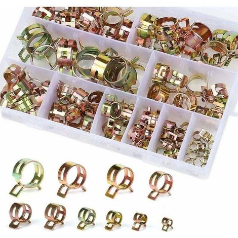 Federclip Für Kraftstoffschlauch-klemmring - 100 Stück Schlauchklemmen Mit Aufbewahrungsbox (6-22 Mm, Größe 10)