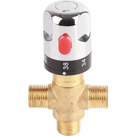 Mischventil Für Warmes Und Kaltes Wasser, Thermostatischer Mischer Aus Massivem Messing, Festtemperatur-wasserhahn Für Waschbecken, Küche, Badezimmer, Wc, G1/2, 35-45℃, 15mm