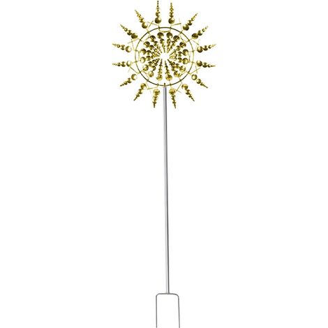 Gartenwindfahne Rotierende Windmühle Aus Eisen, Außenskulptur, Individuell, Metallhandwerk, Gartenornament – Goldene Windmühle