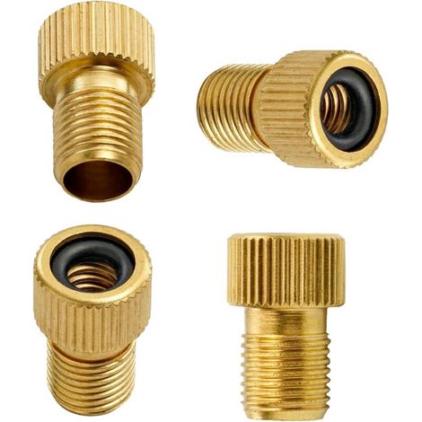 Ventiladapter Zum Aufpumpen Von Fahrradreifen Mit Handpumpe Oder Luftkompressor – Wandelt Presta-ventil (schmal) In Schrader-ventil (breit) Um, Von Sv Auf Av – 4er-pack