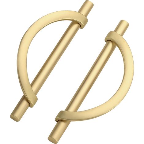 Goldene Küchenmöbelgriffe, 2 Stück, Mit Schrauben, Aus Zinklegierung, Ideal Für Büros Und Schubladen, Lochabstand: 128 Mm