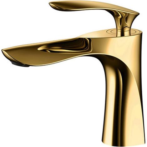 Waschtischarmatur Für Badezimmer, Messingmischer, Gold-chrom-goldene Oberfläche, Mischer Mit Waschbecken (mit Schlauch)