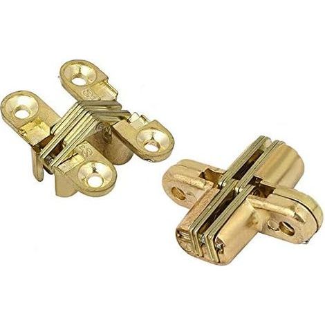 Paar Unsichtbare Goldene Scharniere Für Klapptische Und Holzmöbel