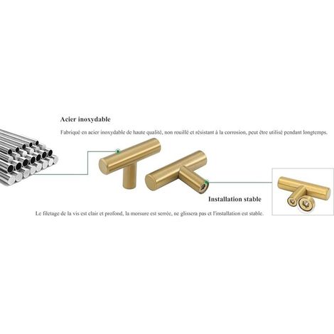 Möbelgriff, Türknöpfe Für Schränke Aus Goldenem Edelstahl, Vintage Möbelknopf Für Küche Mit Schrauben Für Kommode, Schrank, 4 Stück