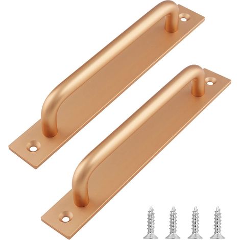 Schiebetürgriff, Zweiteilig, 148 Mm Lang, Mit Rückplatte, Aus Aluminiumlegierung, Geeignet Für Möbel, Goldfarben, Mit Schrauben