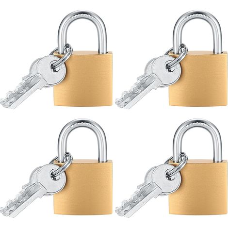 Kleines Vorhängeschloss Mit Schlüssel, Messing-vorhängeschloss, Schließfachschloss, Gleicher Schlüssel Für Werkzeugkasten, Gartenhaus, 4er-pack