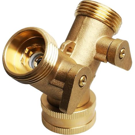 3/4" Y-ventil Mit Sieb, Messing-sammler Für Garten, 2-wege-messinghahn, Gartenschlauch-y-verteiler, Zweigang-schlauchverbinder