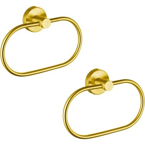 2er-set Goldene Handtuchringe – Moderne Wand-handtuchhalter Aus Edelstahl – Badezimmeraccessoires