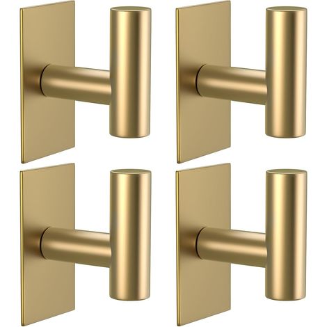 Ultra-starke Selbstklebende Haken In Gold (4er-pack) - Wasserdichte Haken Zum Aufhängen Von Mänteln Und Kleidung - Wandhaken Für Die Küche