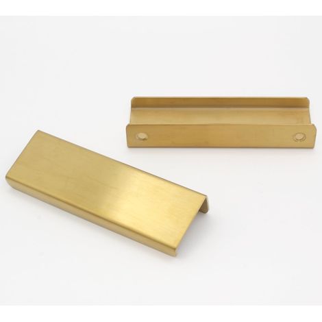 Küchenschrankgriff, Versenkter Goldener Griff, Verdeckter Türgriff Aus Aluminiumlegierung, 2 Stück, Lochabstand 96 Mm