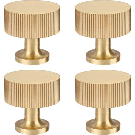 Massive Messingmöbelknöpfe Und -griffe, Gelb, 2,8 X 2,8 X 2,8 Cm, 4er-set, Für Möbelschubladen, Schminktisch, Goldene Knöpfe, Moderne Griffe.