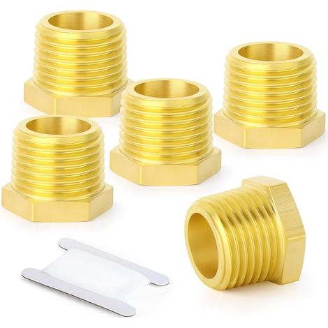 5 Stück 3/8" Bsp Innengewinde Auf 1/2" Bsp Außengewinde Reduzierbuchse Aus Messing, Sechskant-hülsen-gewinderohrverschraubung
