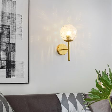 Moderne Wandleuchte Led-wandleuchte Led-spiegelleuchte Glas-wandleuchte Moderne Innenbeleuchtung. Abdeckung Mit Wasserwellenmuster - Einfarbiges Warmweißes Licht