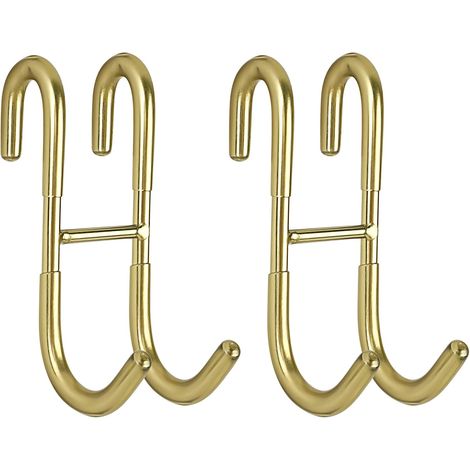 Türhaken Für Duschtüren (2er-set) Für Rahmenlose Glastüren, Handtuchhalter Und Duschbürsten, Goldfarben